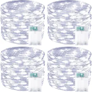4 Pack 60 LED Fairy Lights Battery Operated with Timer, 20FT Waterproof String Lights Indoor Outdoor, Cuttable Battery Light for Home Bedroom Wedding DIY Centerpiece Christmas Decorations (Cool White)fidget toys