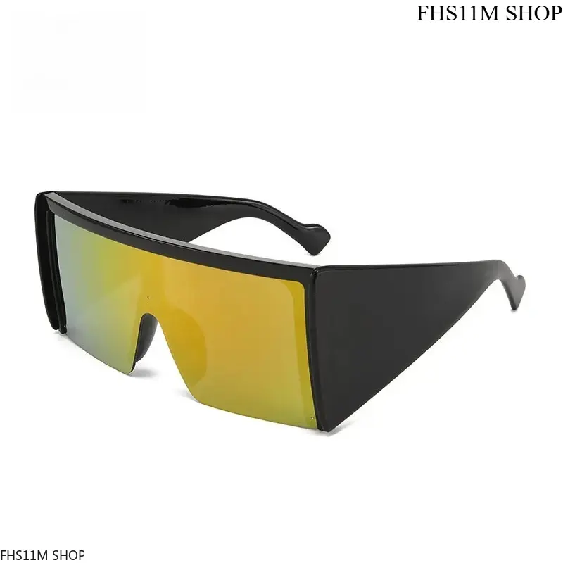 Oversized Wrap Around Shield Sunglasses Windproof UV400 Protection One Piece Black Visor Streetwear Music Festival Cyberpunk Y2K Aesthetic Summer Essentials Unisex Futuristic Statement Eyewear