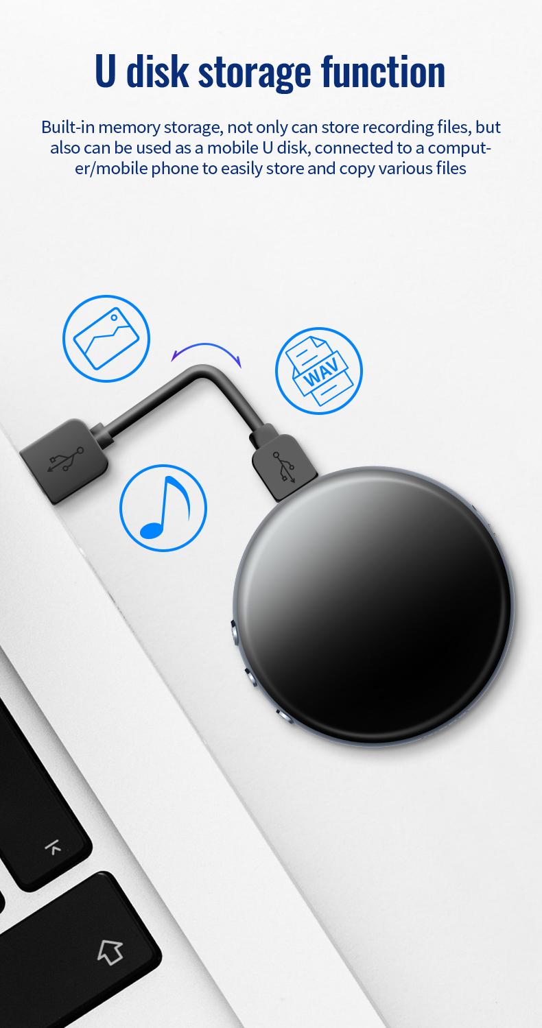 Magnetic Digital Voice Recorder + Voice Activated Recorder, Compact Audio Recorder, Audio Recording Device, Grabadora de Audio Digital Usb Wireless Portable Mini Headsets