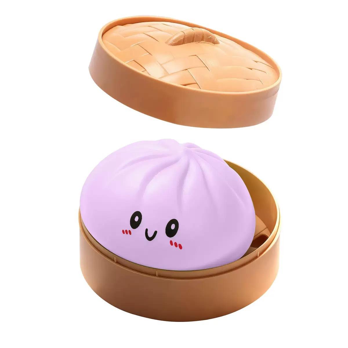 TPR Squishy Toy Realistic Steamed Bun Pinch Toy Stress Relief Creative Novelty Squeeze Toy for Desk Office