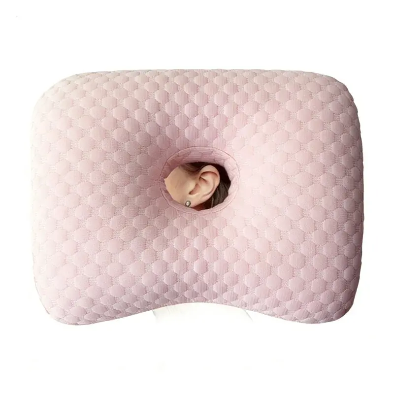 Adjustable Ear Piercing Recovery Pillow, Donut Shaped Ear Pressure Relief Pillow to Avoid Chondritis and Pierced Ear Irritation