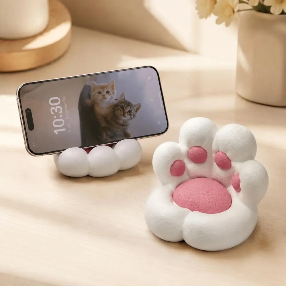3D Printed Cute Cat Claw Mobile Phone Holder - Shockproof, Multi-Functional Desktop Ornament, Stable Support, Ideal for Lazy Binge-Watching, Decorative Practical Accessory for Home Office Desks, Mobile Phone Accessories