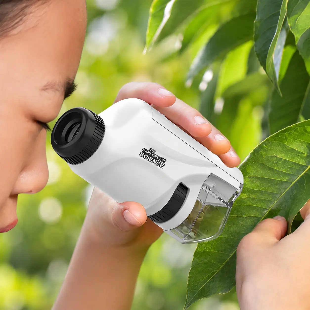 Portable Pocket Microscope 120X Magnification with LED Light, STEM Educational Science Toy Kit for Kids, Perfect Gift for Students Christmas Thanksgiving, Explore Scientific Experiments