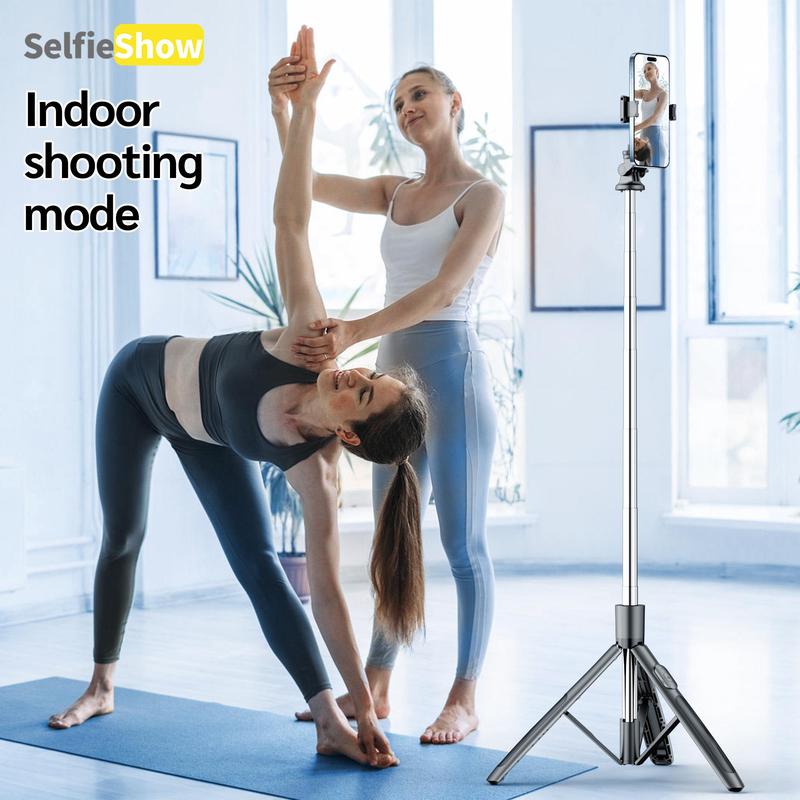 SELFIESHOW Portable Selfie Stick, Bluetooth-compatible Tripod Selfie Stick with Remote Control, Adjustable Design Phone Tripod for Video Recording, Selfie Stand