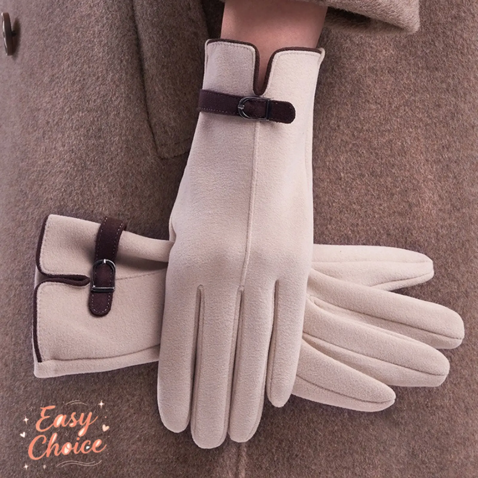 Women Soft Dralon Touch Screen Winter Gloves, Windproof Cold Resistant Thermal Hand Warmers For Cycling Outdoor Daily Use