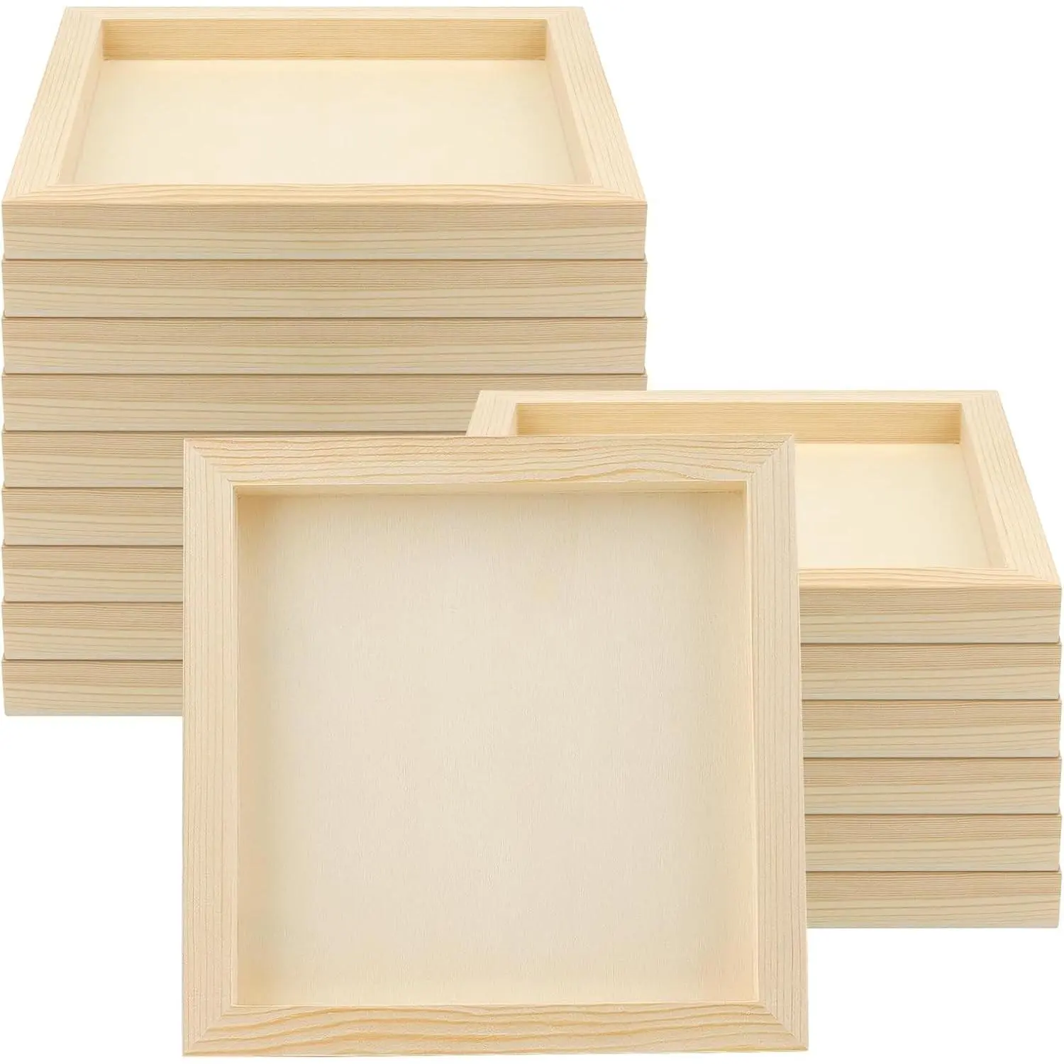 16 PCS 8x8 Inch Wood Canvas, Blank Square Canvas for Painting, Unfinished Wooden Canvas Board for Painting DIY Craft Projects