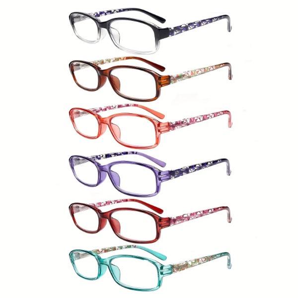 DEAAOK 6-Pack Reading Glasses Women and Man GlassesAnti Eyestrain Blue Light Blocking Computer Readers SpringHinges Eyeglass Frame Clear