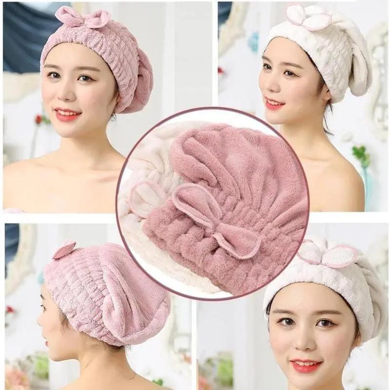 Microfiber Hair Towel 3 Pack Quick Dry Soft Turban Wrap for Shower Hair Care
