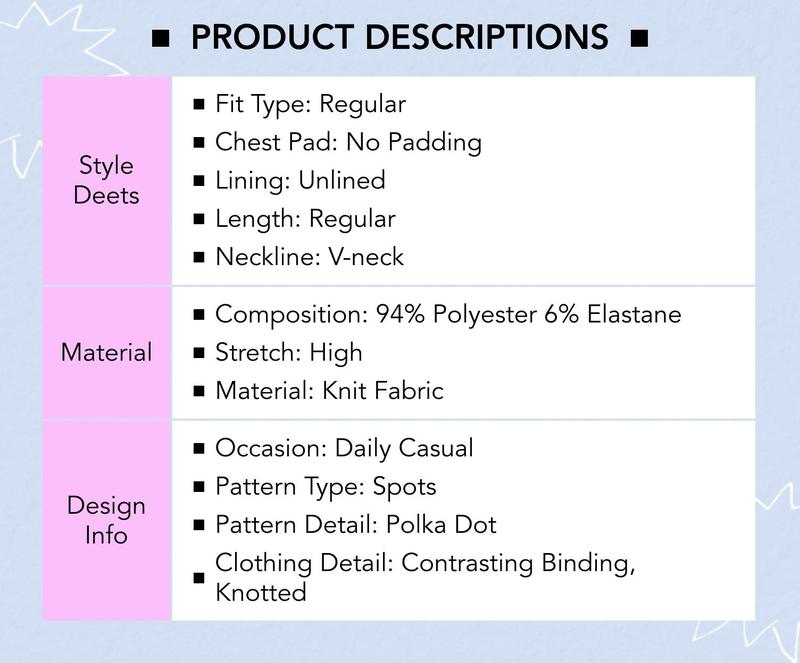 Cider V-neck Polka Dot Contrasting Binding Cami Top