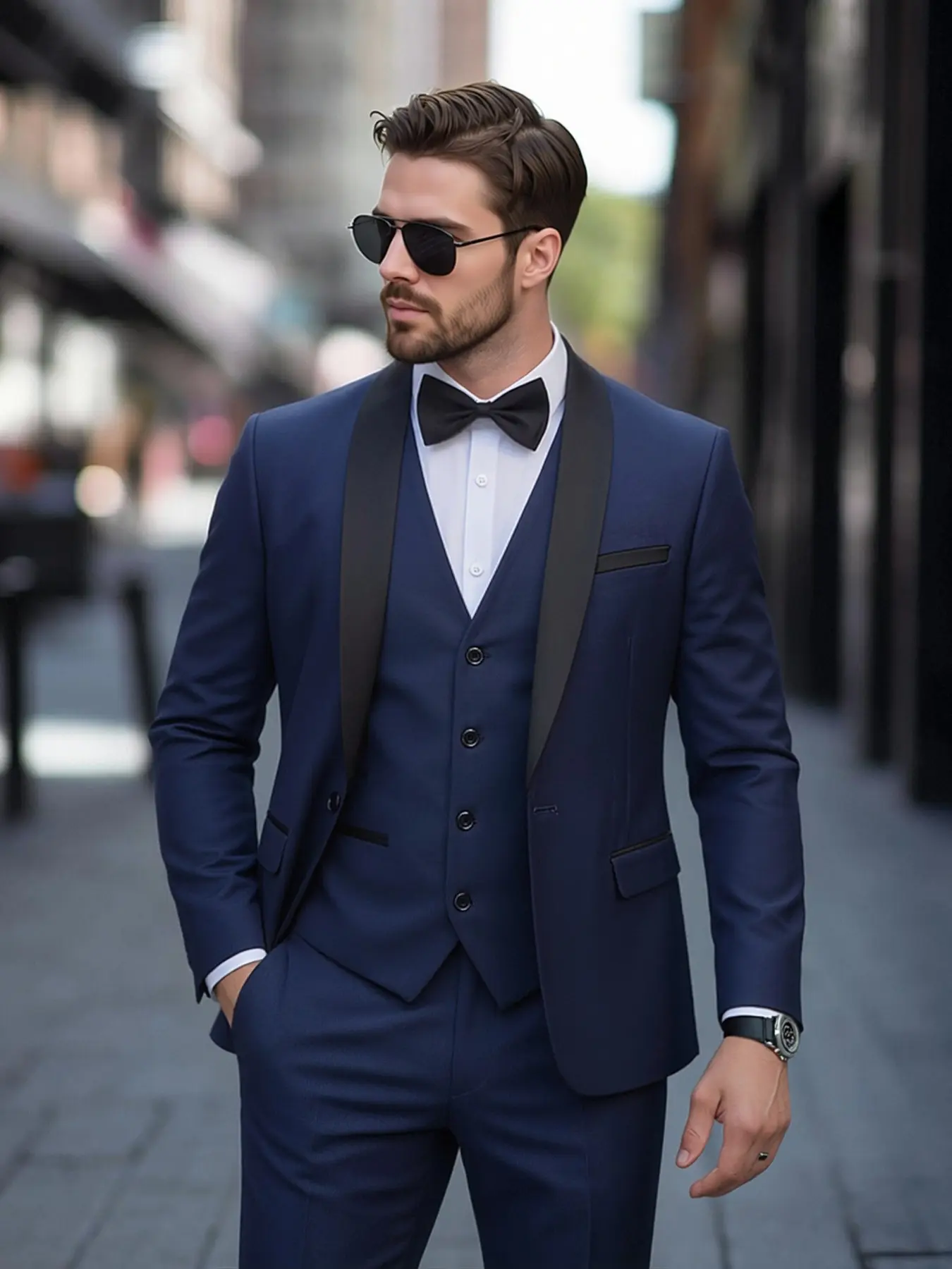 Men's Business Suit 3 Piece Set, Fashion Slim Fit Dress, High Quality Party Suit, Professional Commute Jacket Pants Vest