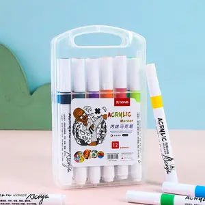 Acrylic Marker Pen Set 12 Colors, Water-Based Paint Pens, DIY Ceramic Graffiti Markers, Acrylic Pigment Stickers, Art Supplies