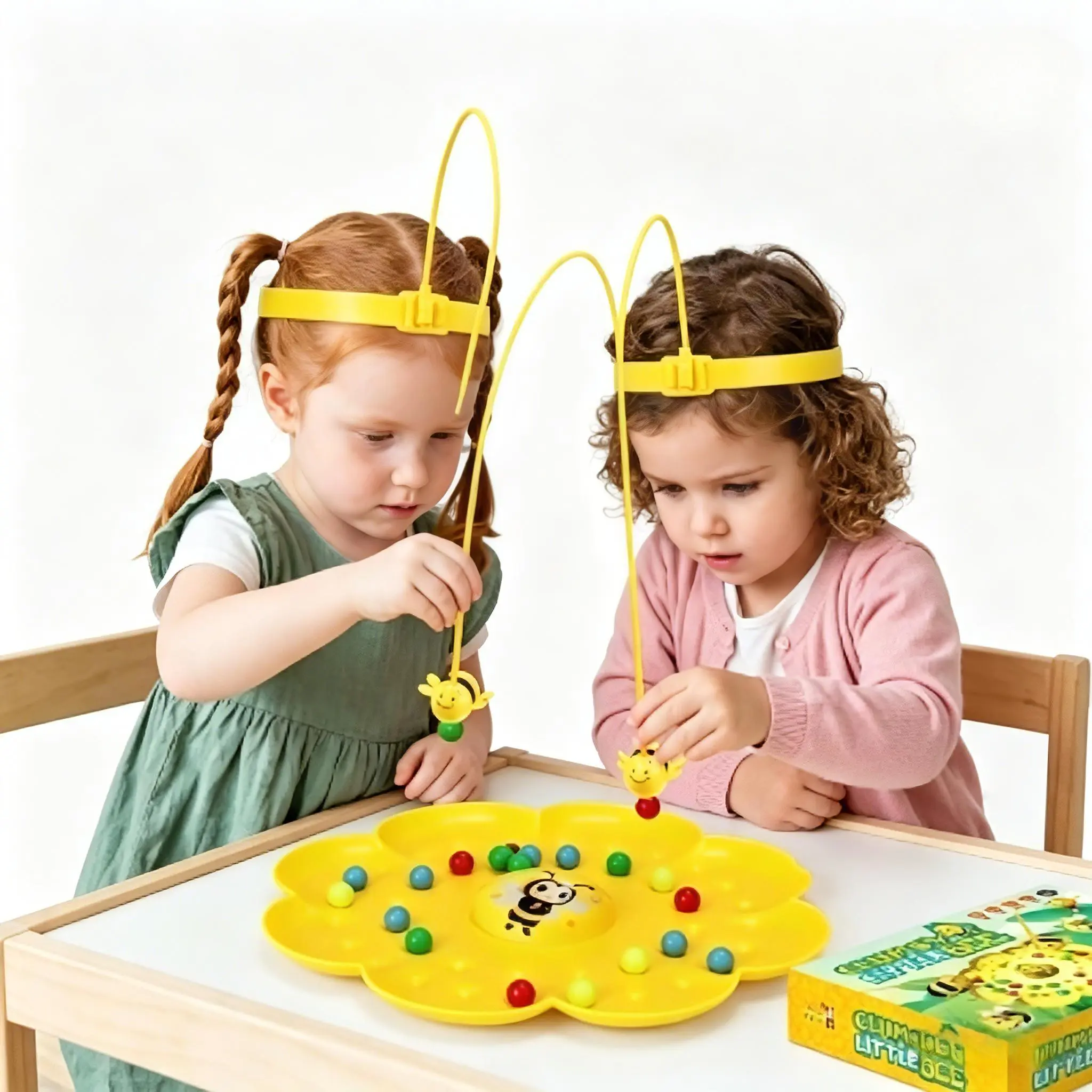 Honeycomb Bee Shape Sorter Board Game with Magnetic Fishing - Durable Components, Adjustable Headband Structure, Interactive Family Toy for 3-4 Years Kids, Birthday/Anniversary/Father’s Day Gift, Sharpens Reflexes, Boosts Motor Skills, Birthdays