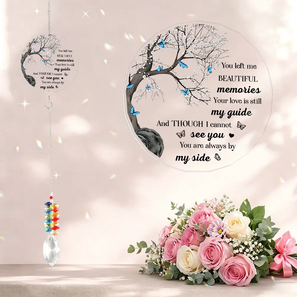 Memorial Suncatcher Ornament, Sympathy Gift for Loss of Loved One, Bereavement Keepsake, Loss of Family Friend Pet, Hanging Ornament