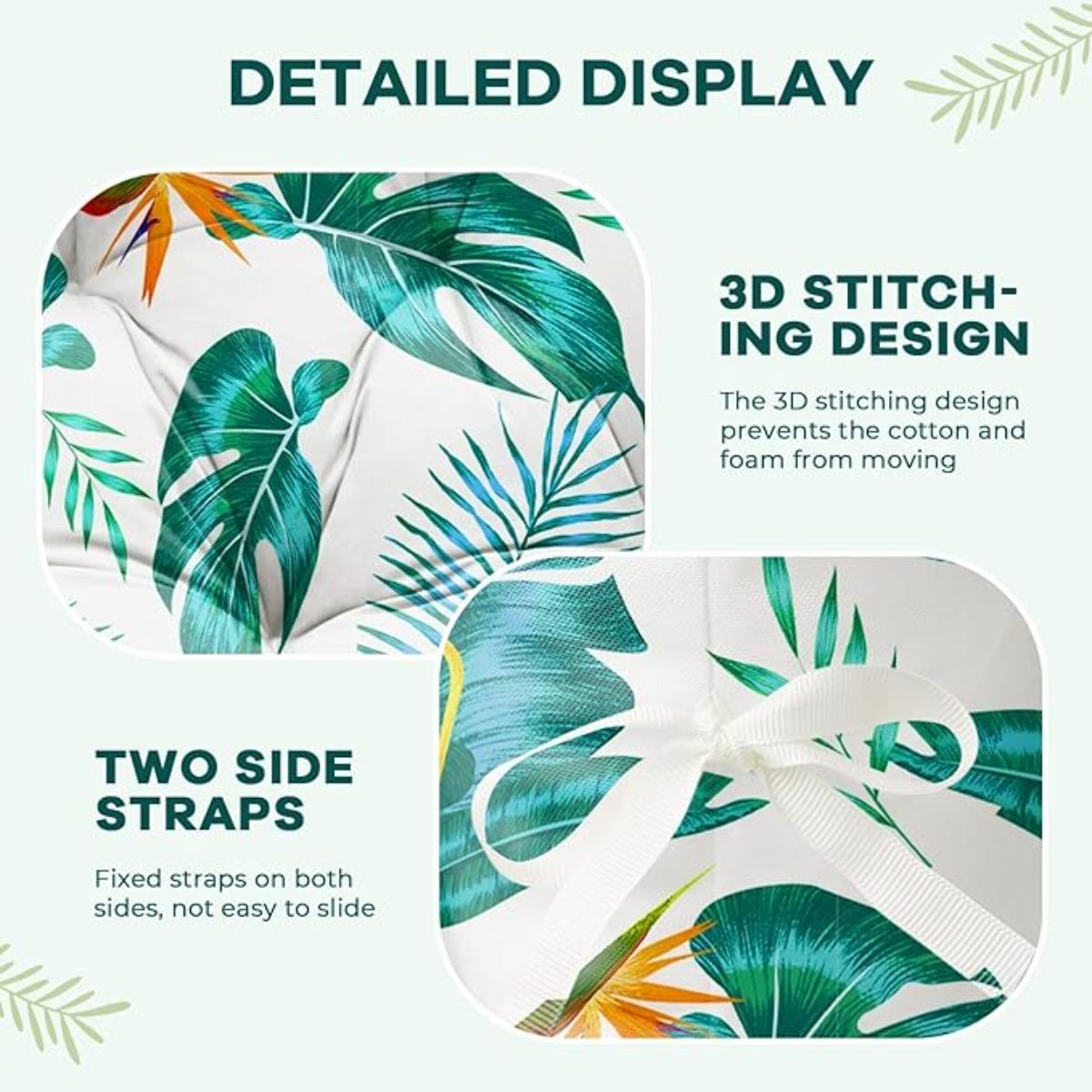 Waterproof Egg Chair Cushion Replacement Outdoor Hanging Chair Cushion 47x35x7 Inches Thicken Egg Chair Cushions with Ties