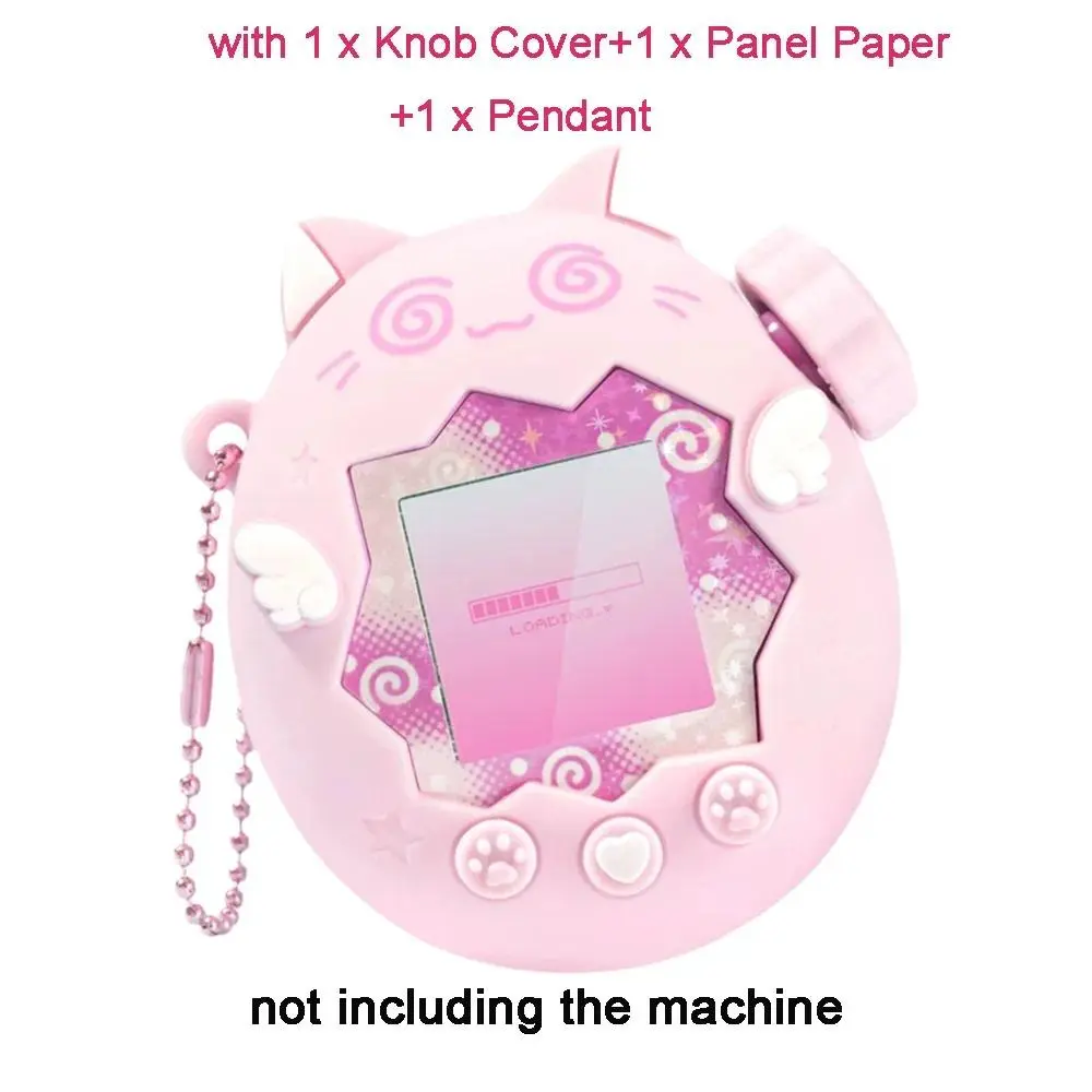 Silicone Protective Cover Cute With Panel Paper Pendant Protective Shell With a Knob Cover for Tamagotchi Paradise