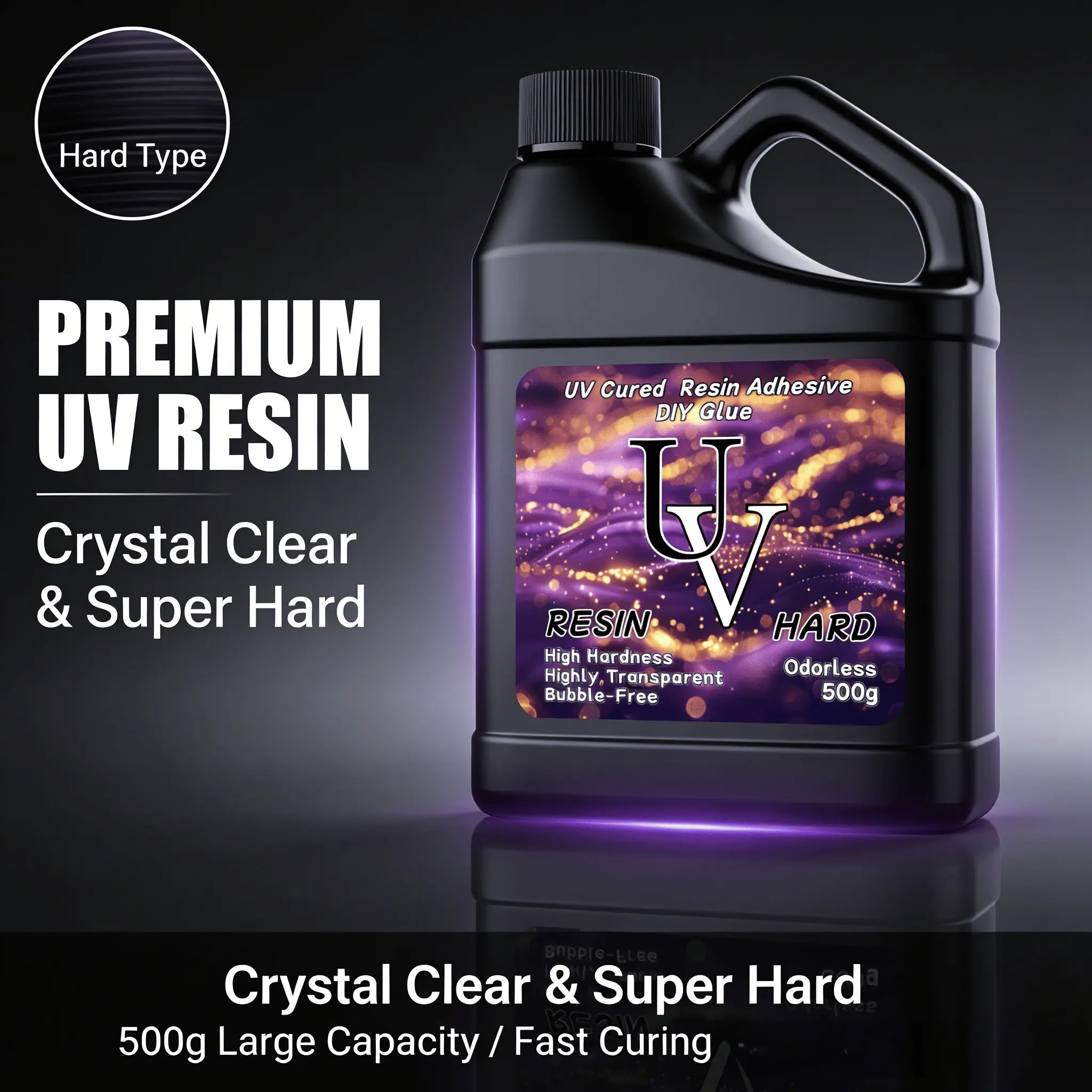 500G And 1000G Upgraded High-Capacity Crystal Clear UV Curing Epoxy Resin - a Brand New Formula Adhesive Resin That Requires No Mixing, Cures Quickly Under UV Or Sunlight, And Has a Transparent High Gloss End. It Is Suitable for Crafts