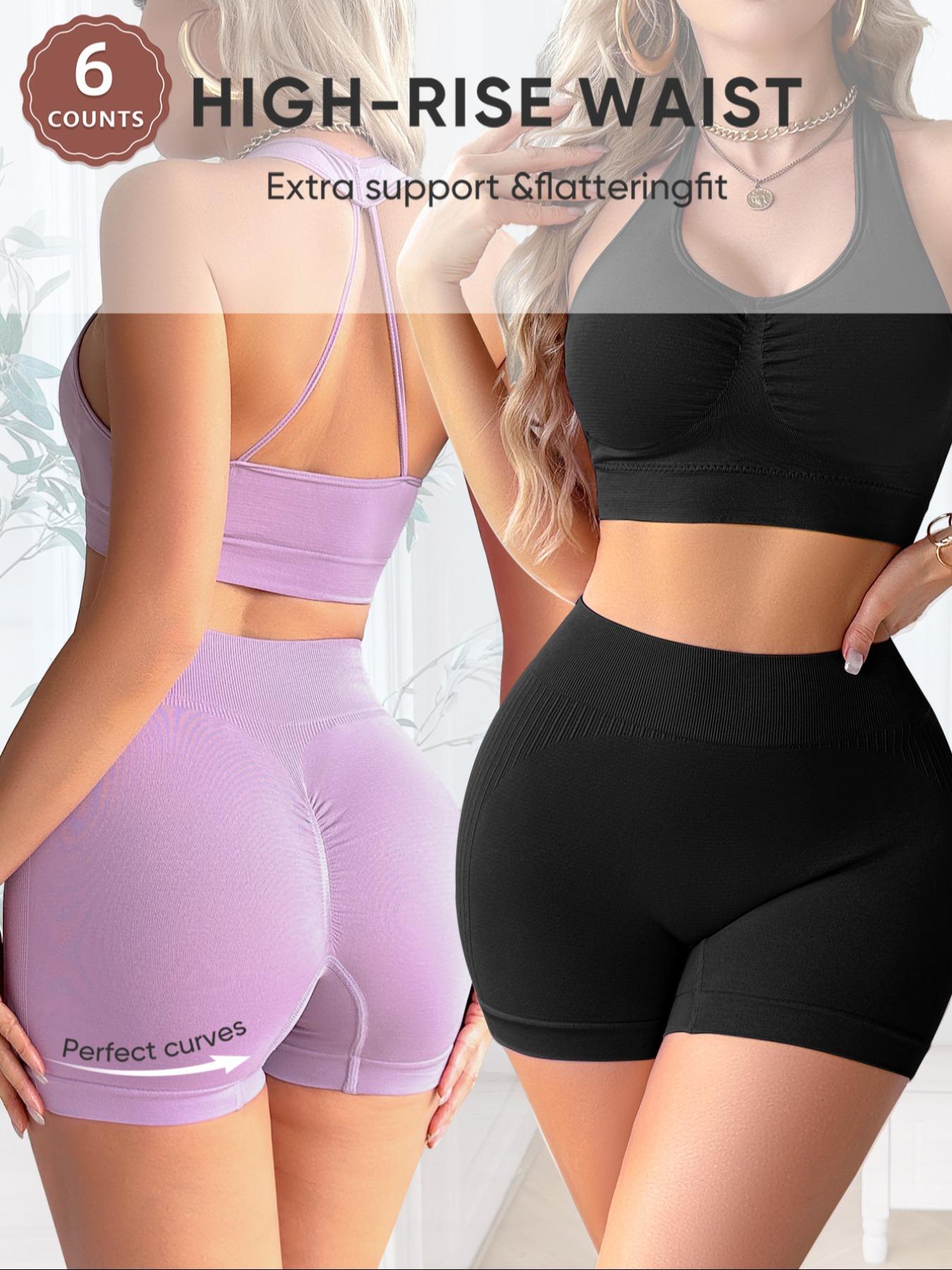 6 Pack Seamless High Waist Ladies Underwear, Casual Yoga Boyshorts, Tummy Control and Butt Lifting Print Shorts for All Seasons