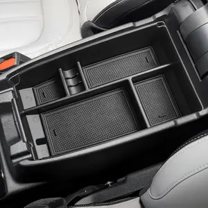 Center Console Organizer Tray Compatible with  Escape 2020-2026/Bronco  2021-2026 Accessories, Insert Container ABS Secondary Armrest Storage Box (Not for U725 2-Door), Black