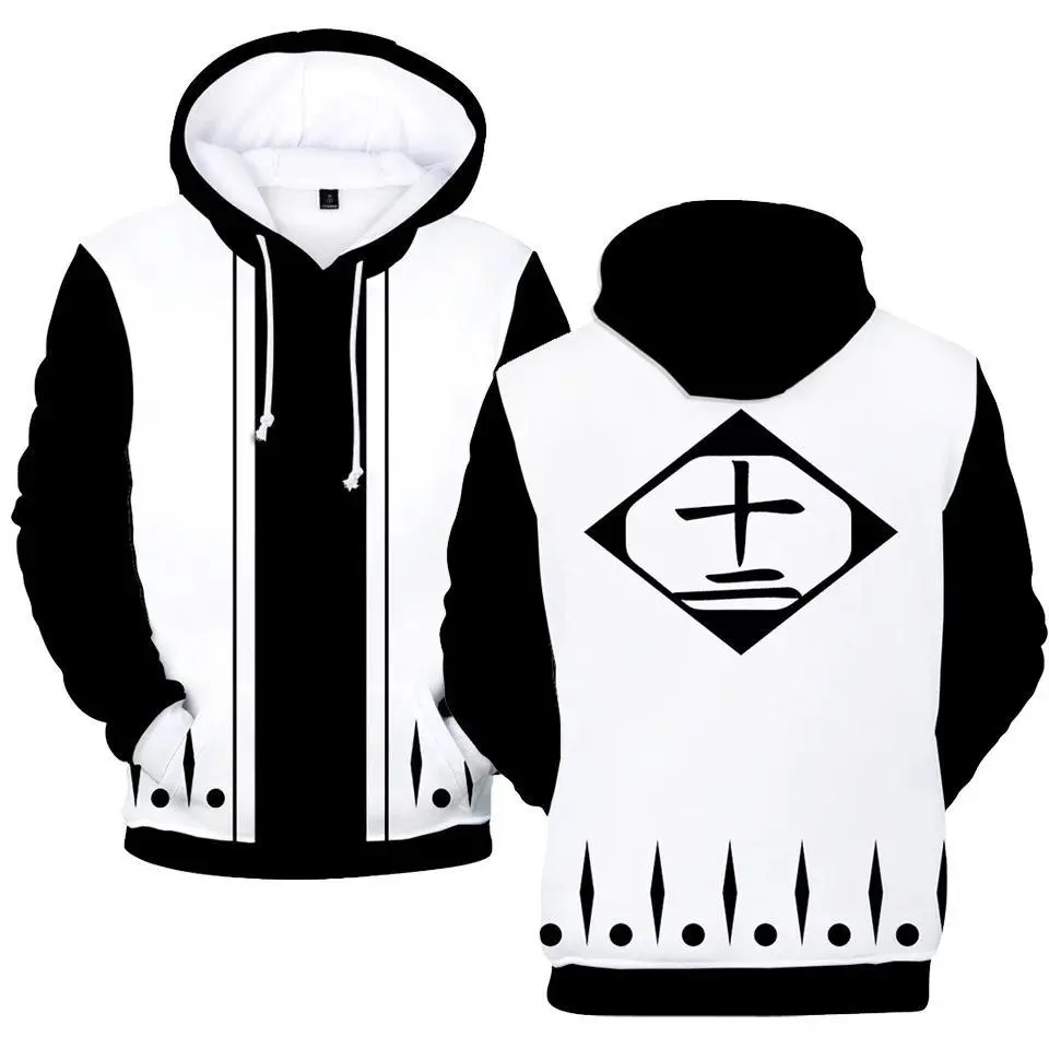 Japanese Anime Bleach Cosplay Hoodies 3D Printed Sweatshirt Men/Women Long Sleeve Tracksuit Pullover Harajuku   Men's Clothing