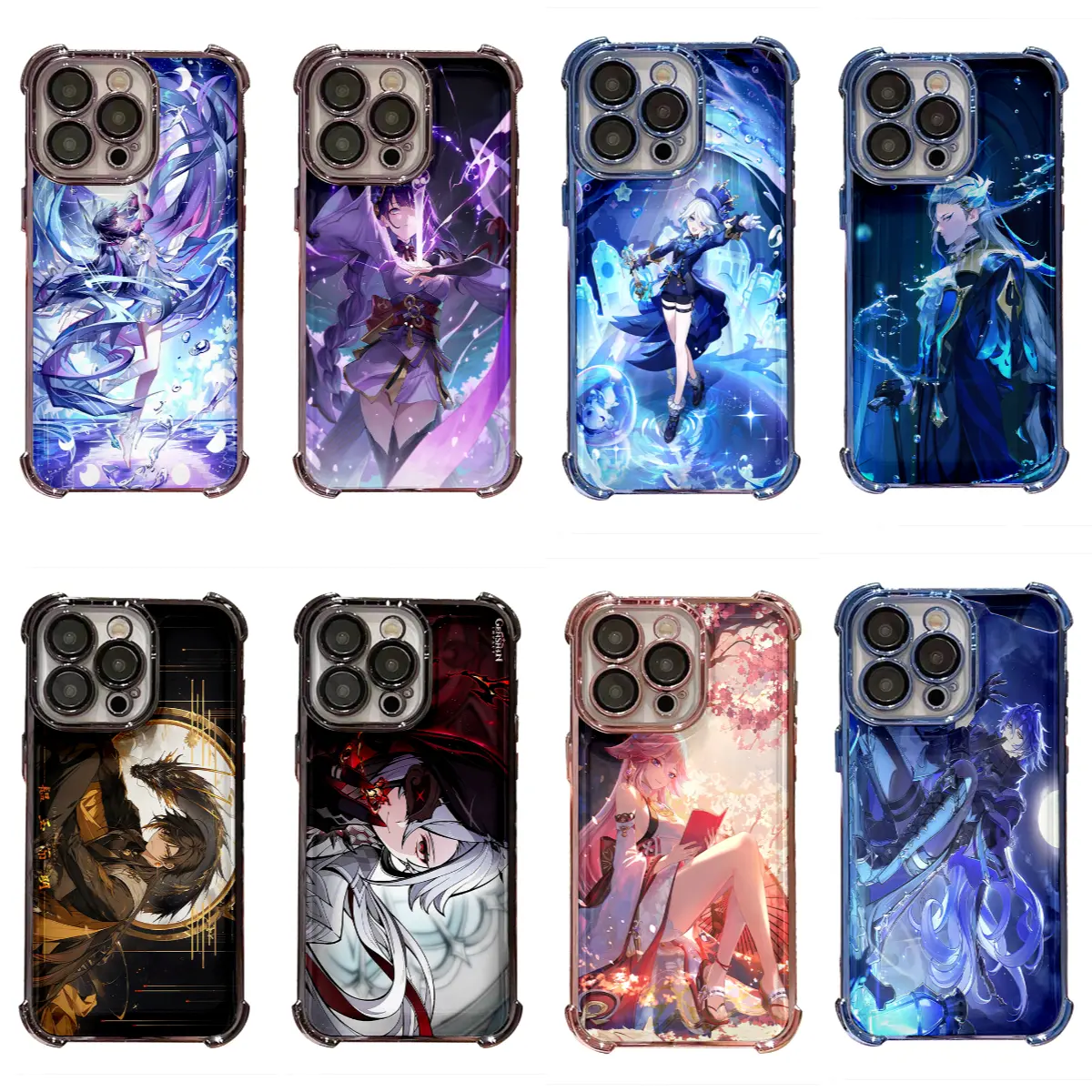 Fashion Genshin Impact Character Series Patterns Game Colorful Y2K Shockproof Phone Case for IPhone 11 12 13 14 15 16 17 Pro Max Plus Air Holiday Gift Protection