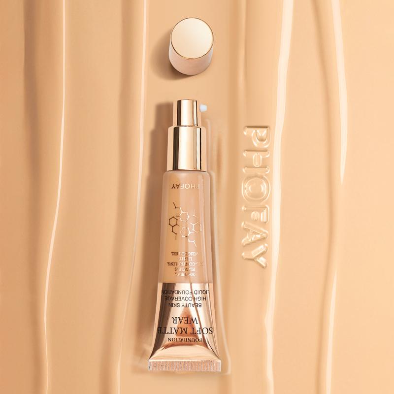PHOFAY Full Coverage Foundation 30ml - Flawless Oil-Controlling Lightweight Formula for Even Skin Tone, Soft Matte Wear, Natural Flawless Finish