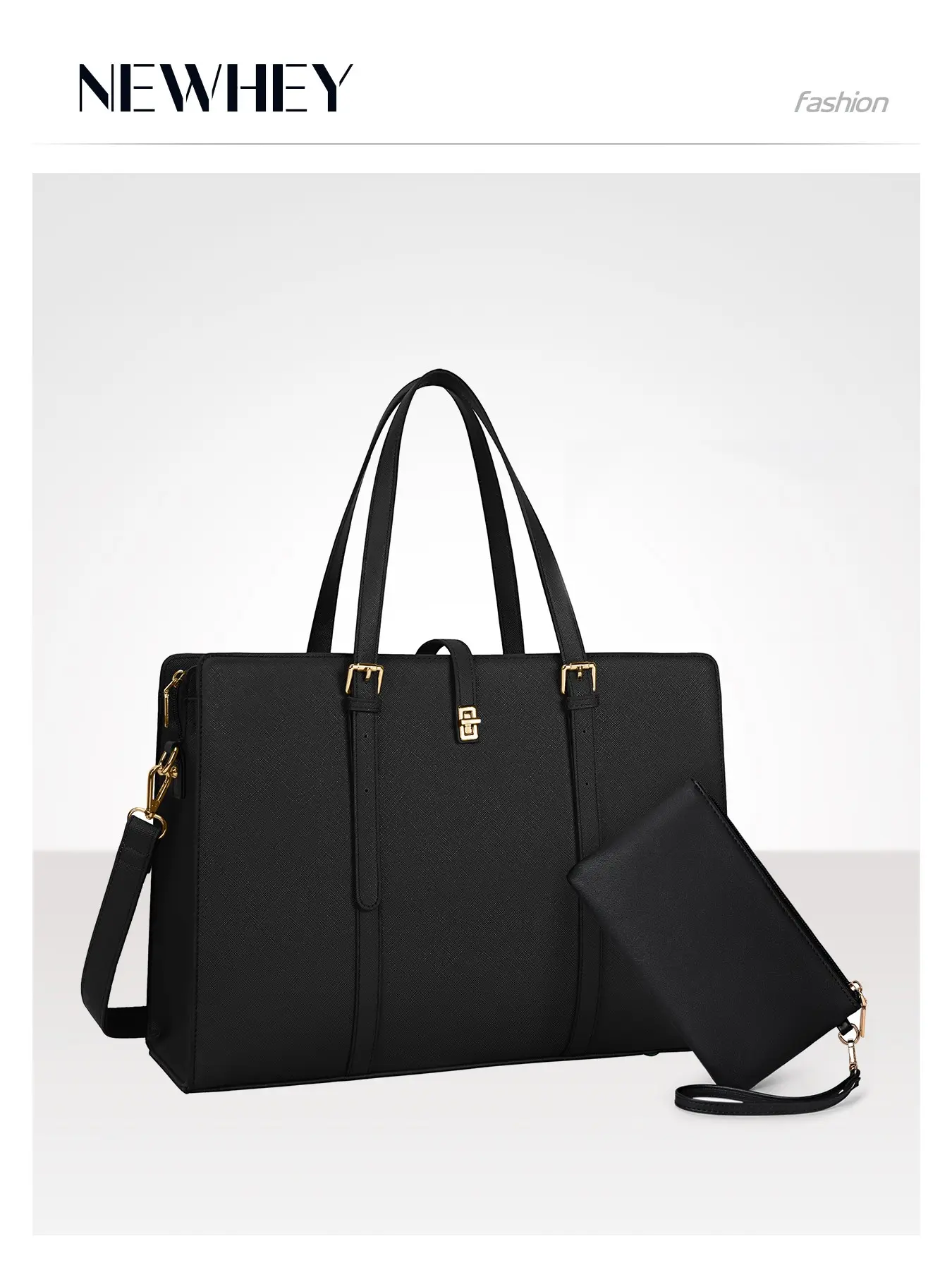 Women's 15.6 Inch Leather Laptop Tote Bag, Large Waterproof Computer Bag, Lightweight Briefcase, Professional Business Office Work Bag
