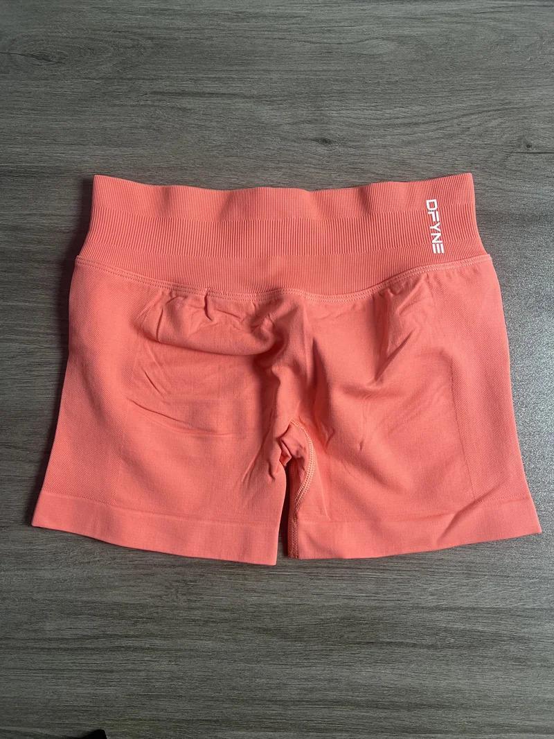 dfyne Impact Shorts with Logo Low Waist Seamless Yoga Shorts Scrunch Bum Gym Shorts Workout Biker Short Stretch Fitness Clothing