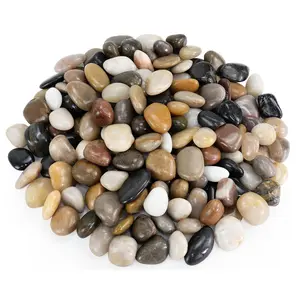Pebbles for Indoor Plants, 2lbs Colorful Pebbles 0.5-1.2 Inch Decorative River Rocks for Planters, High Polished Stones for Vase Filler Fish Tank Landscaping Garden