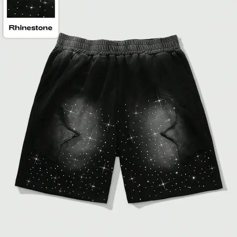 Men's Star Print Drawstring Waist Shorts, Regular Fit Casual Comfy Shorts for Summer, Men's Bottoms for Daily Wear