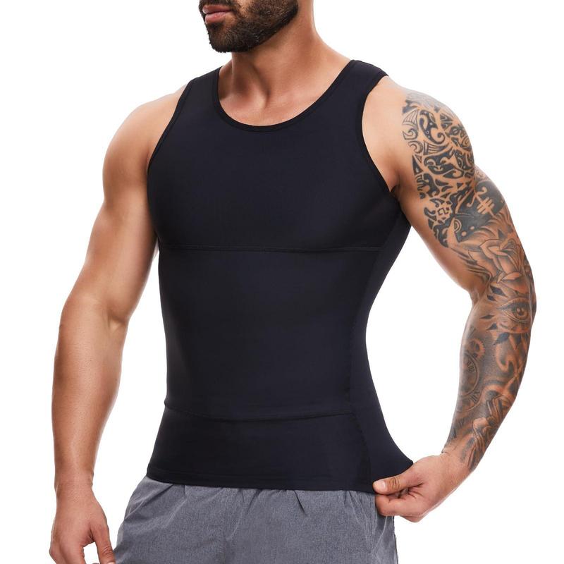 Men's Double layer Compression Vests, Tummy Control Shapewear, Hide Gynecomastia Body Shaper Seamless Tank Top