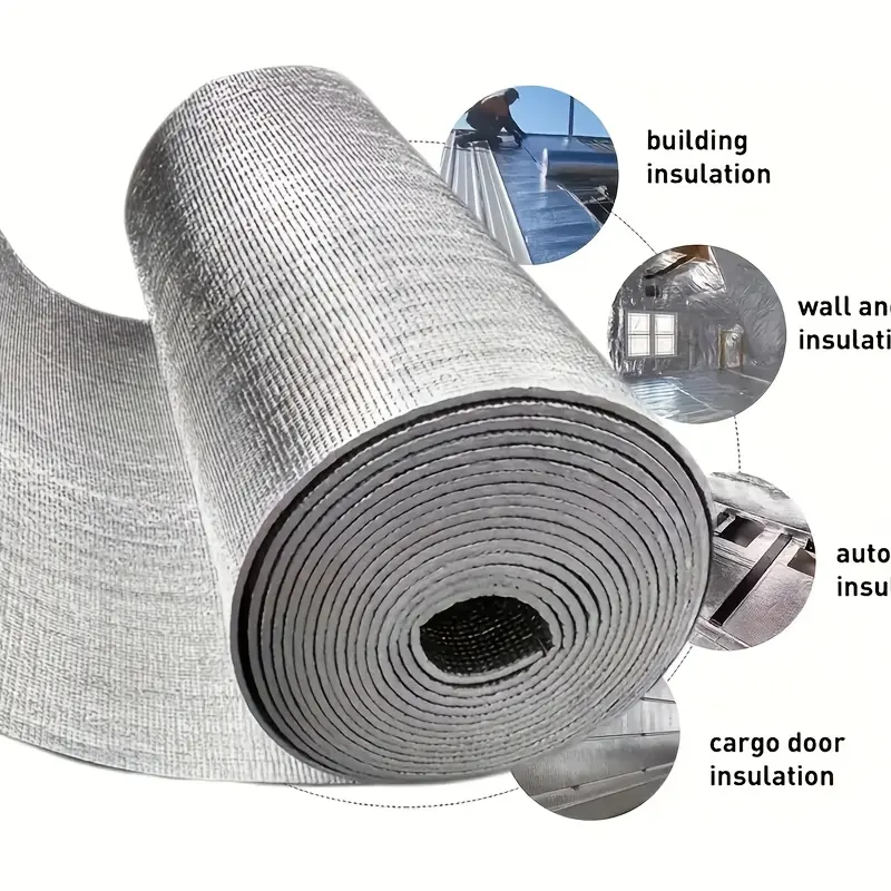 Premium 5mm Thick Double Sided Aluminum Foil Bubble Foam Window Insulation Film Reduce Glare Heat Energy Saving Commercial Grade Soundproof Thermal Shield for Indoor Outdoor Bedroom Glass Room Balcony