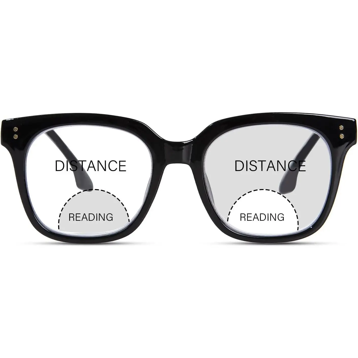 Bifocal Reading Glasses for Women Men Oversized Blue Light Blocking Clear Top Computer Readers