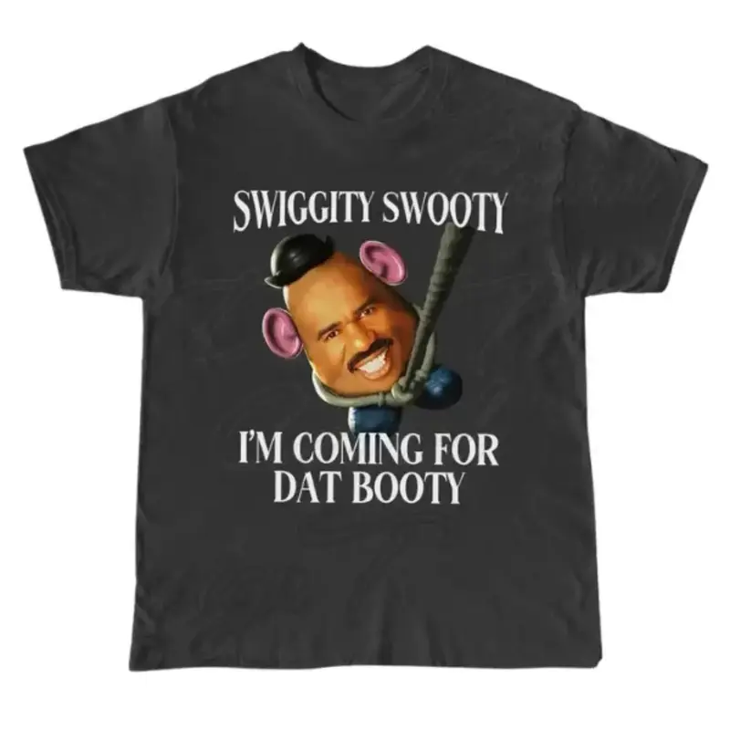 Men's Casual Short-Sleeve Funny T-Shirts Meme Tops - Humorous Parody Swiggity Swooty Potatohead Unhinged Design Menswear, Weird Gag Gift for Friends