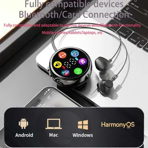 New Collapsible Bluetooth-compatible Earbuds, Large Display, Portable K-Singing, Wireless Headphones, TF Card Slot, Mp3, High-Quality Sound, Noise Reduction