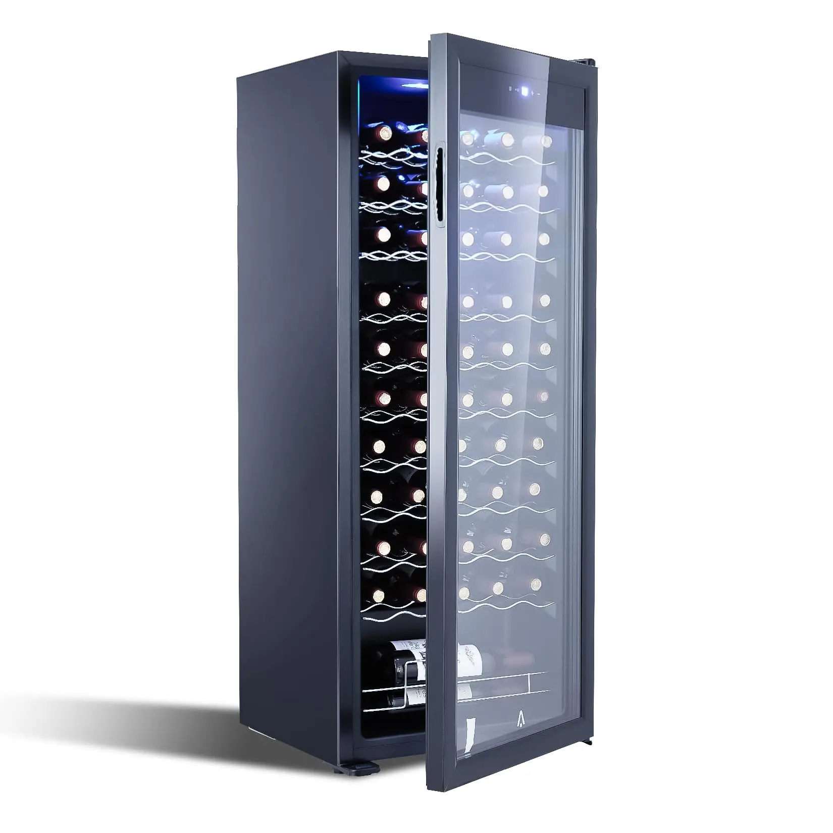 GARVEEBeverage Refrigerator cooler, 55 Bottles Wine Cooler Refrigerator with Glass Door for Drinks Beer Wine Soda, Mini Fridge with Glass Door for Home, Office, Bar
