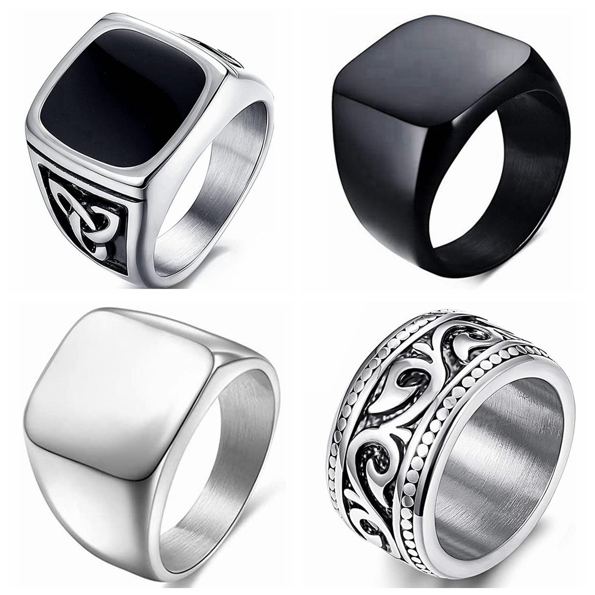 Popular Celtic Triangle Knot Cast Titanium Steel Ring, European and American Men's Fashion Accessory, Personalized Ring