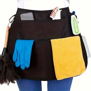 Adjustable Professional Apron with 5 Pockets, Ideal for Hairdressers, Makeup Artists, Home Cleaning, Servers, Durable Design