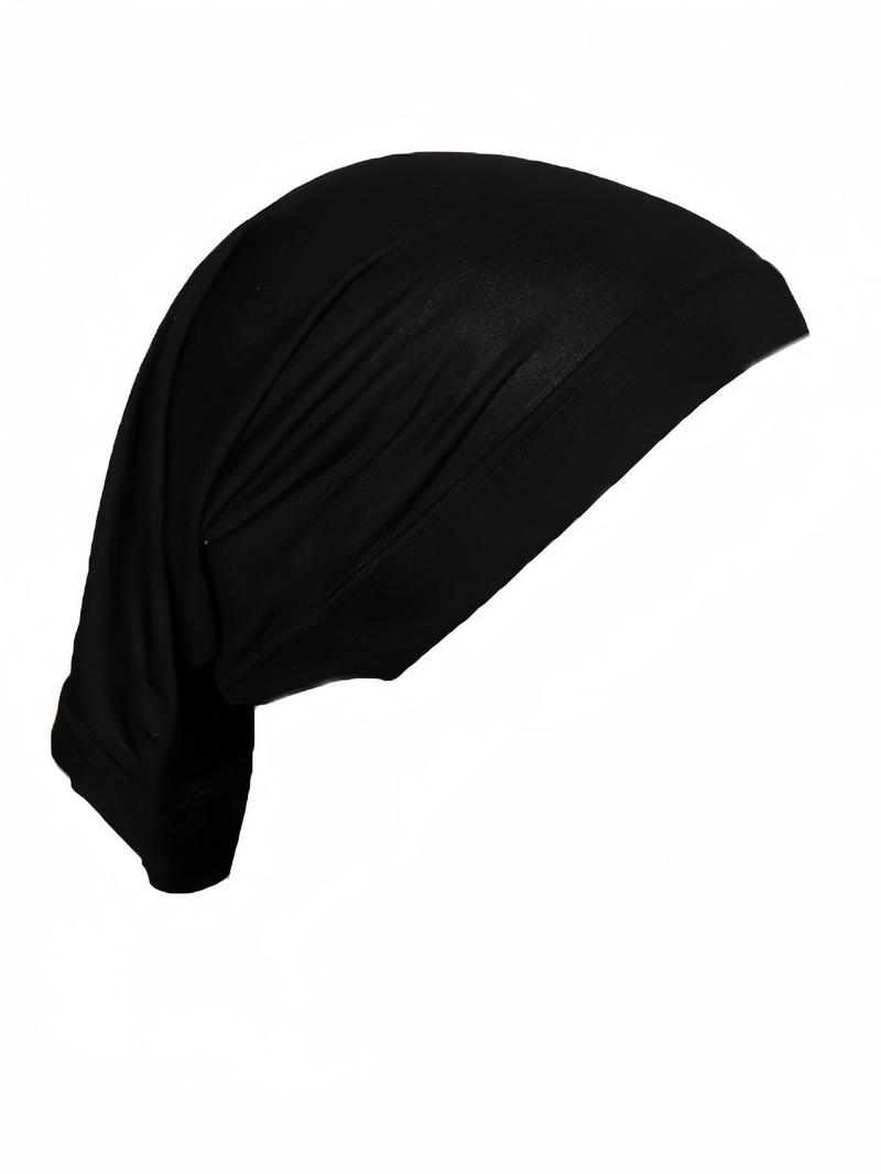 1 Piece Women's Minimalist Muslim Hijab Turban Cap, Elegant Solid Color Head Wrap Hat, Simple Style Clothes Accessories for Daily Use