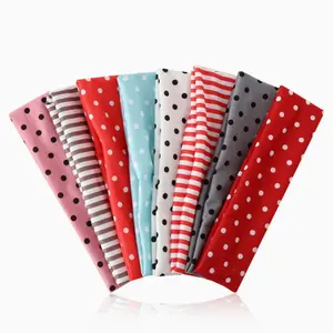 8pcs Non-Slip Elastic Ditsy Floral Headbands, Soft Fabric, Thick Striped, Girls' Valentine's Day, Sweat-Absorbing, Yoga Running Sports
