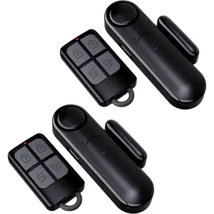 Window and Door  When Opened for  Safety/ , 2 Pack Sliding Door Sensor Alarms with Remote for Dementia,Burglar Alert for Business/Garage/Apartment Entry,/Front/Pool, Black