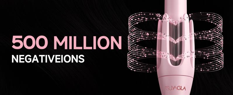 3 in 1 Automatic Curling Iron with 3 Curling Barrels 1" - 1.25" - 1.5" Rotating Iron 3 Temp Settings 10S Fast Heating Anti-Scald Dual Voltage Pink Hair Styling Tool Handle Gift