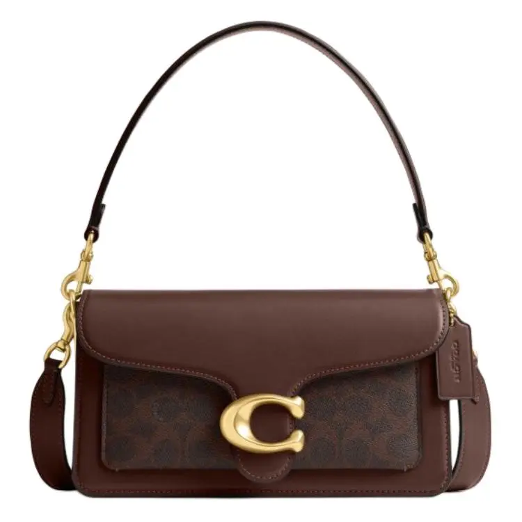 Coach Tabby 26 Multi-Function Shoulder Bag for Women in Caramel Brown Leather Casual Trendy Purse Handbag Crossbody Bag