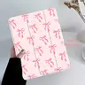 Soft Pink Bow Pattern Design iPad Case, Tablet Casing, Durable Tablet Casing, Transparent Acrylic Stand Cover, Pencil Holder & Charger Slot, Fits iPad Pro/air/mini, Shock-resistant Full Cover Protective Case for Offices, Schools, Homes (Case Only)
