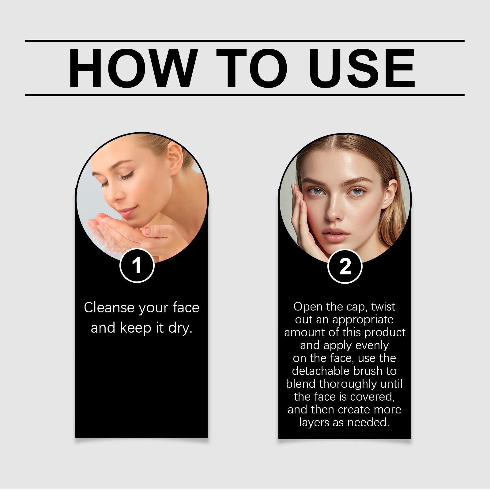 AMZ The Dark Skin Two-In-One Color-Changing Foundation Stick Has A Light And Thin Texture, Moisturizing, Brightening And Nourishing The Skin With A Matte And Clear Makeup Effect