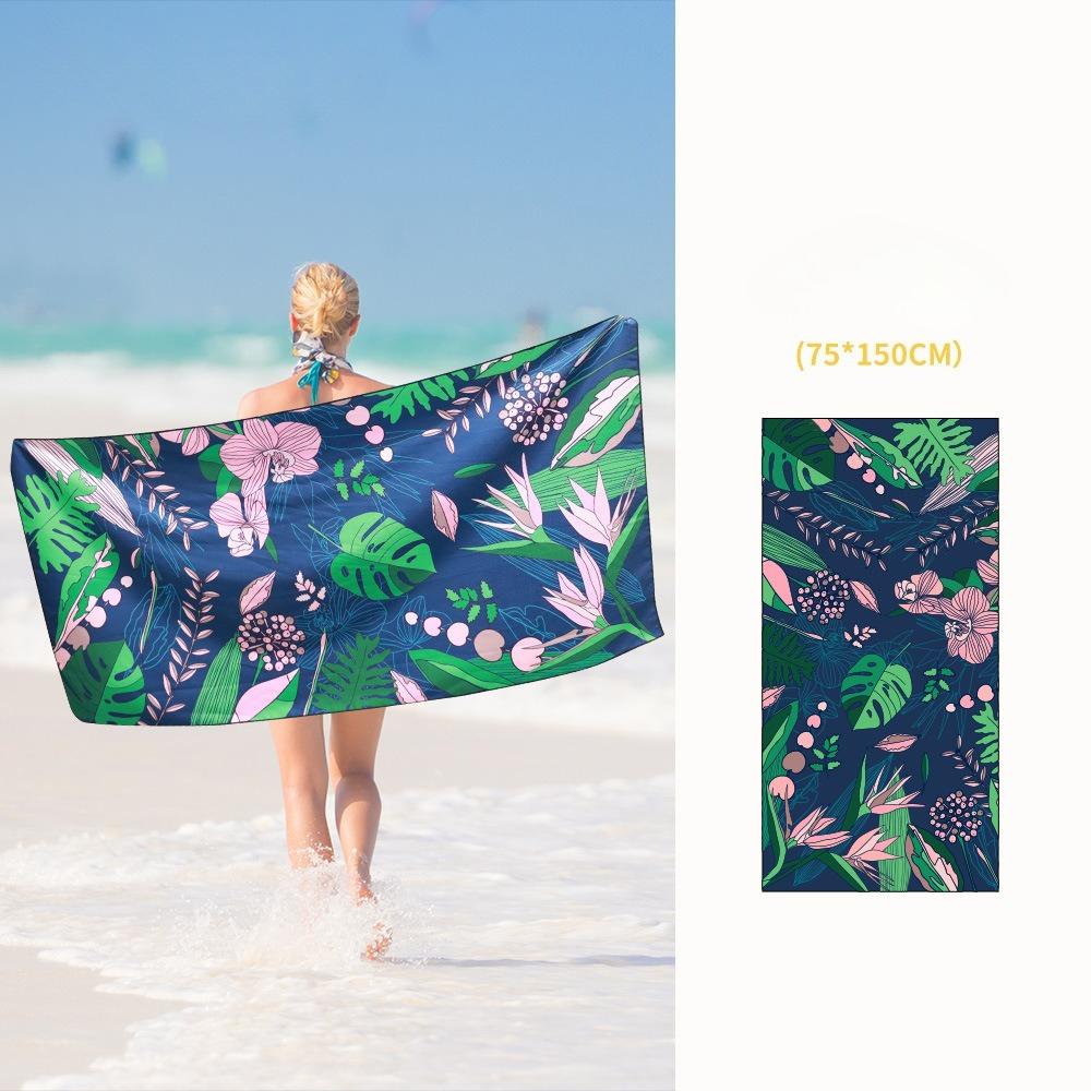 Beach towel Double-sided velvet absorbent swimming microfiber beach towel Printed quick-drying sports towel Universal golf