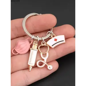 Nurse Cap Medical Tool Keychain for Women, Alloy Pendant Accessory for Handbags, Backpacks and Keys, Cute Daily Carry Charm