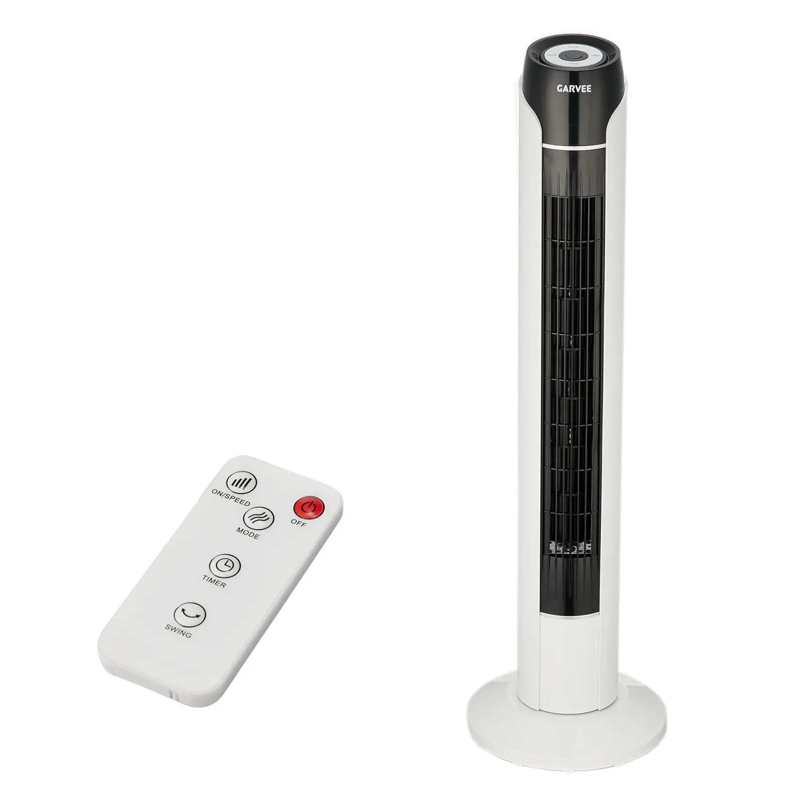 White Tower Fan Quiet Bladeless Style Cooling Fan Portable Floor Fan with Multiple Speed Settings for Bedroom Living Room Office Home