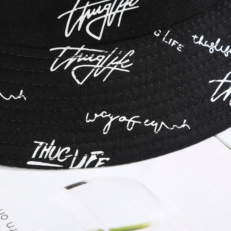 AWAYTR Unisex Double-Sided Fisherman Hat Summer General Sun Hat Trendy Letter Printing Wide Basin Hat Hip Hop Bucket Hat Outdoor