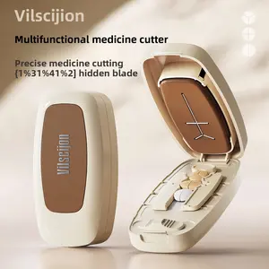Multifunctional pill cutter for splitting pills into 1/4, 1/2, or 1/3.Portable pill divider and organizer