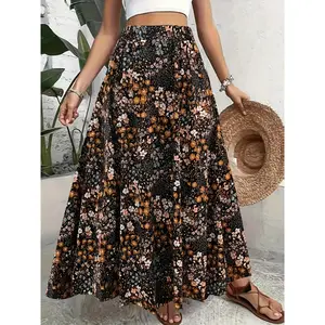 Digital Print Midi Skirt